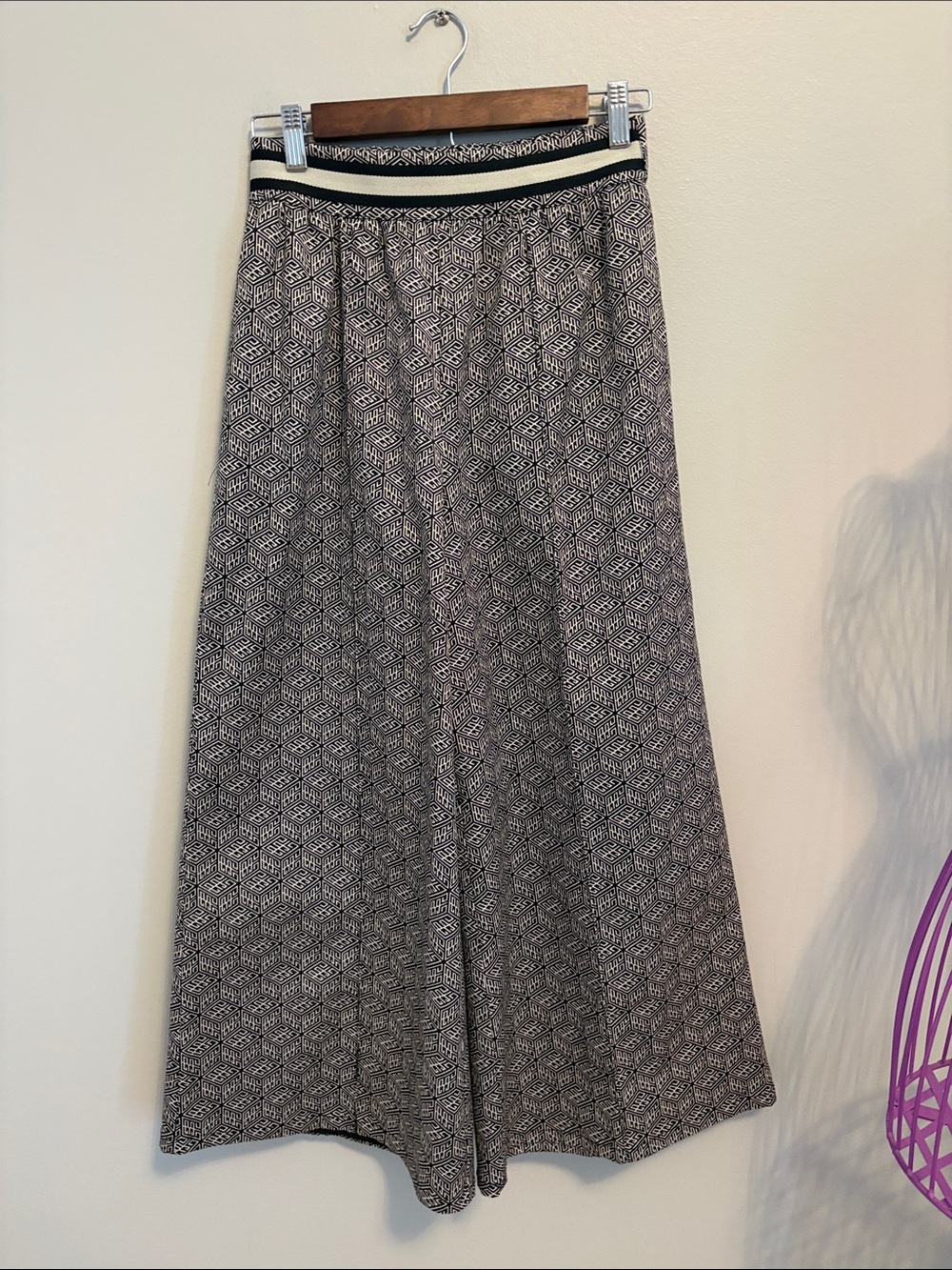 Emily McCarthy Teddy Crop Trouser in Black Tonal Monogram NWOTS-XS available